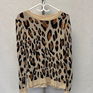 a new day Leopard Print Sweater - Tan and Black
